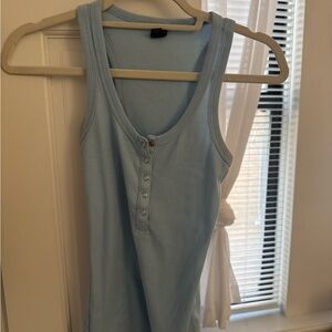 Wild Fable Sky Blue Ribbed Tank Top